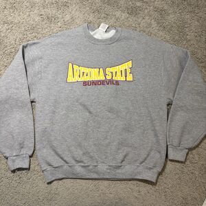 Vintage Jerzees Arizona State Sun Devils Grey Crewneck Sweatshirt Men’s Large